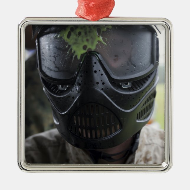 A paintball round metal ornament (Front)