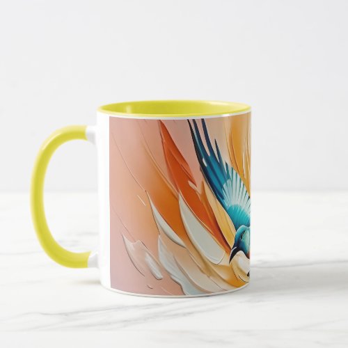 A Painting of a Bird Flying in the Sky Mug
