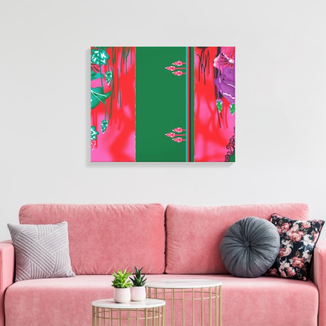 a painting of a frog in a field of grass canvas print (Insitu(LivingRoom))