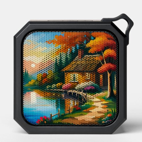 A Painting of a House by the River Wood Bluetooth Speaker