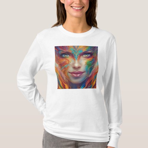 a painting of a woman fantasy art T_shirt