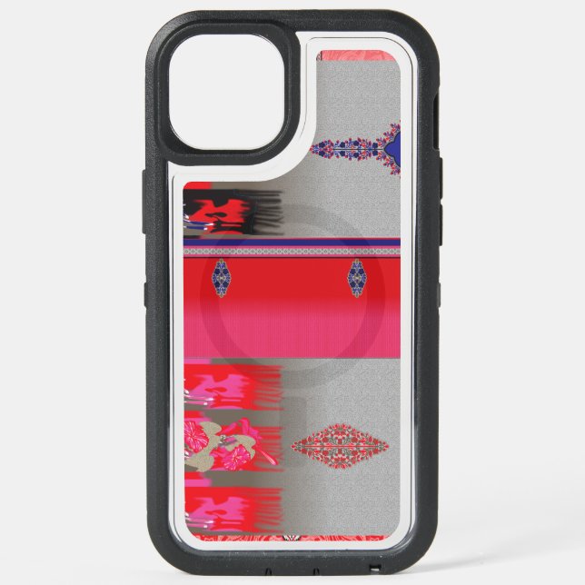 a painting of a woman in a pink dress iPhone 15 plus case (Back)