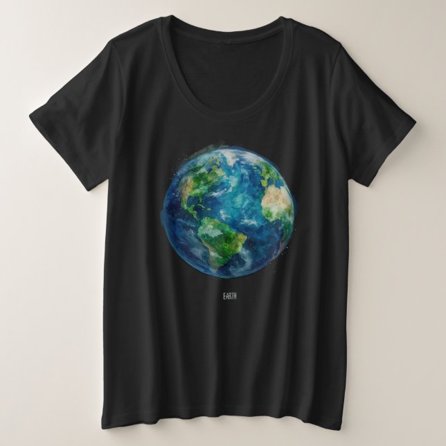 A painting of the earth in a space T-Shirt (Design Front)