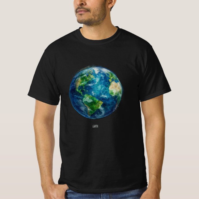 A painting of the earth in a space T-Shirt (Front)