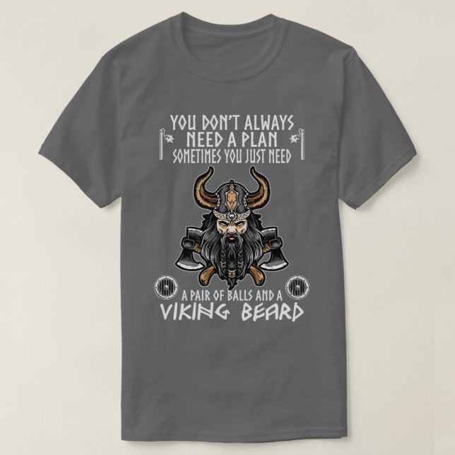 A Pair of Ball and a Viking Beard Viking Lover 2 T-Shirt (Design Front)