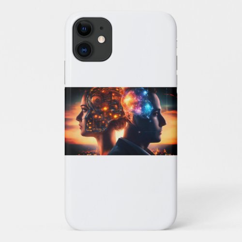 A pair of communicating minds with mind readers iPhone 11 case