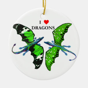 A Pair of Dragons Ceramic Ornament