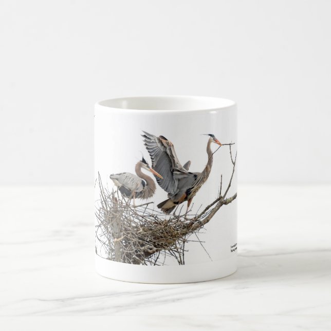 A pair of Great Blue Herons Coffee Mug (Center)