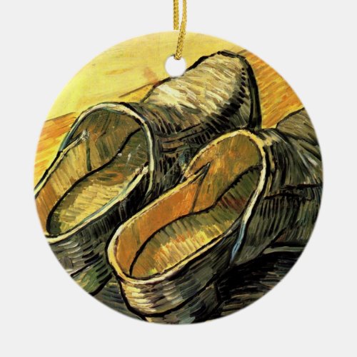 A Pair of Leather Clogs by Vincent van Gogh Ceramic Ornament