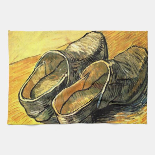 A Pair of Leather Clogs by Vincent van Gogh Kitchen Towel