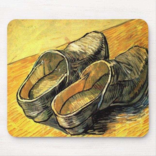 A Pair of Leather Clogs by Vincent van Gogh Mouse Pad (Front)