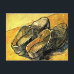 A Pair of Leather Clogs by Vincent van Gogh Postcard<br><div class="desc">A Pair of Leather Clogs by Vincent van Gogh is a vintage fine art post impressionism still life painting featuring a pair of peasant shoes. About the artist: Vincent Willem van Gogh was a Post Impressionist painter whose work was most notable for its rough beauty, emotional honesty, and bold color....</div>