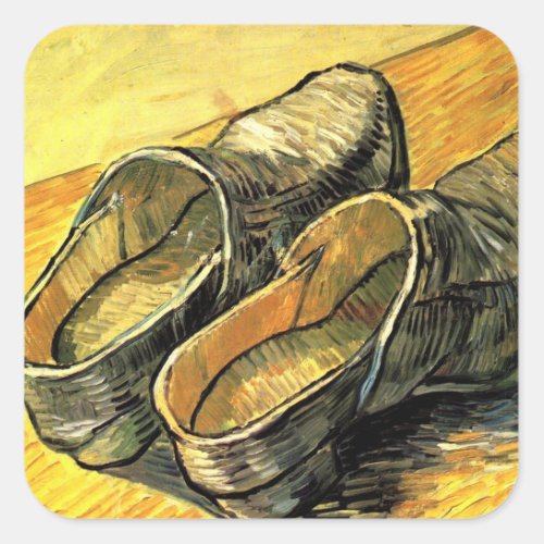 A Pair of Leather Clogs by Vincent van Gogh Square Sticker