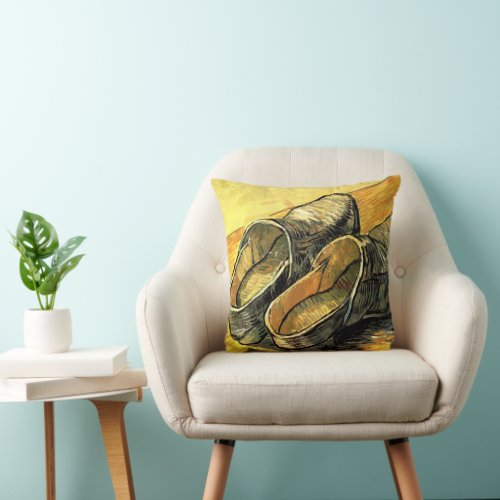 A Pair of Leather Clogs by Vincent van Gogh Throw Pillow