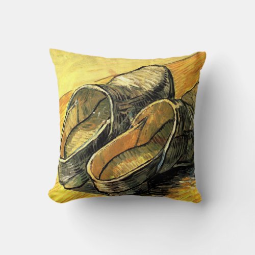 A Pair of Leather Clogs by Vincent van Gogh Throw Pillow