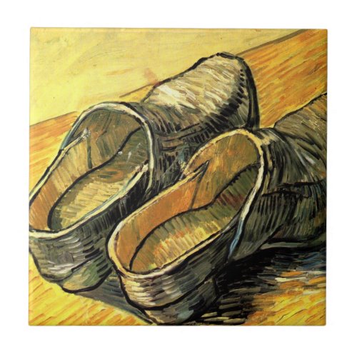 A Pair of Leather Clogs by Vincent van Gogh Tile