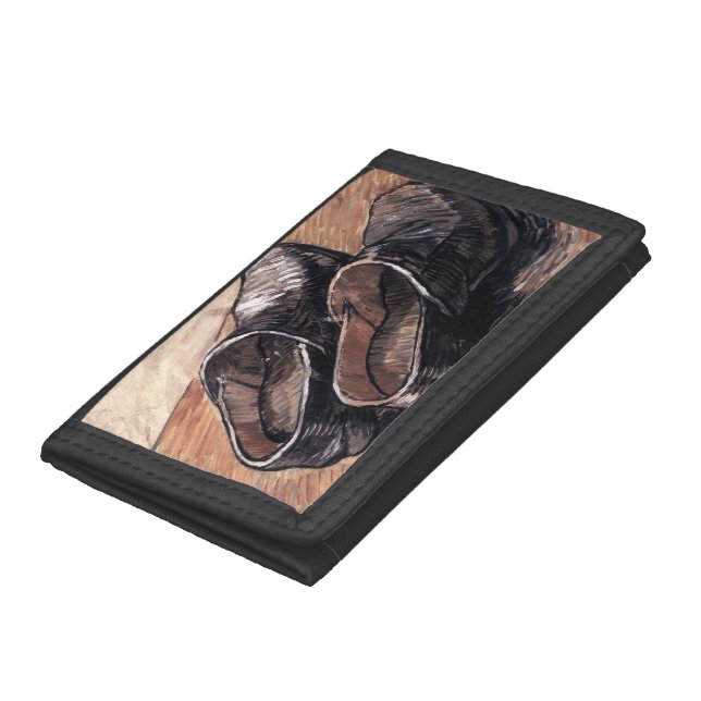 A Pair of Leather Clogs - Van Gogh Trifold Wallet (Bottom)