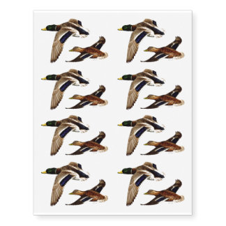 A Pair of Mallard Ducks Temporary Tattoos