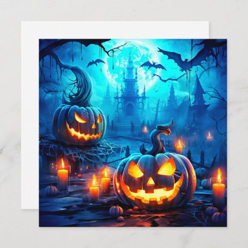 A Pair Of Misbehaving Pumpkins Happy Halloween Card