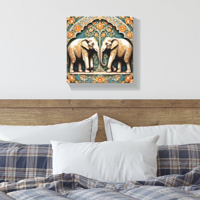 A Pair of Pachyderms Canvas Print (Insitu(Bedroom))