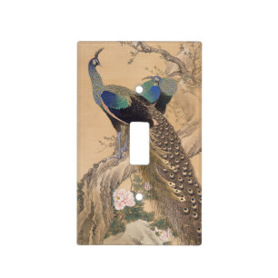 A Pair of Peacocks in Spring by Imao Keinen Light Switch Cover
