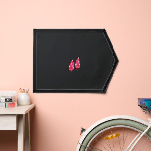 a pair of red leaves on a black background pennant