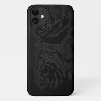 A pair of roses in black iPhone 11 case