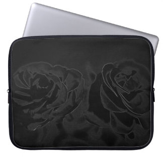 A pair of roses in black laptop sleeve