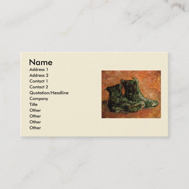 A Pair of Shoes by Vincent van Gogh Business Card (Front)