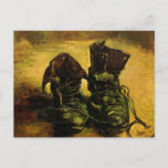 A Pair of Shoes by Vincent van Gogh Postcard<br><div class="desc">A Pair of Shoes by Vincent van Gogh is a vintage fine art post impressionism still life painting featuring an old pair of peasant workman boots with laces. Worker boots that a poor farmer would wear. About the artist: Vincent Willem van Gogh was a Post Impressionist painter whose work was...</div>