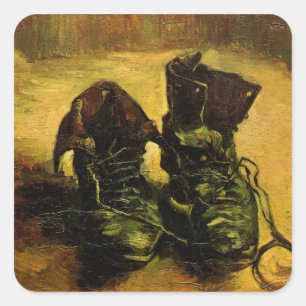 A Pair of Shoes by Vincent van Gogh Square Sticker