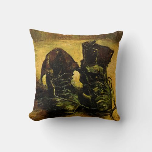 A Pair of Shoes by Vincent van Gogh Vintage Art Throw Pillow