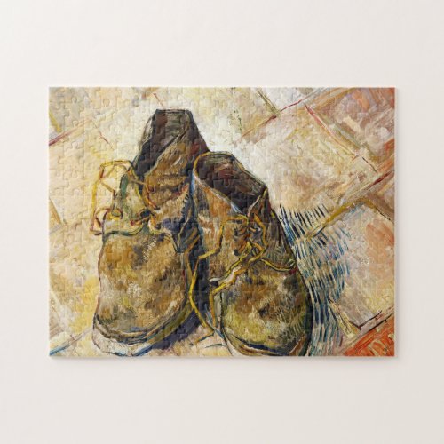 A Pair of Shoes Vincent van Gogh fine art painting Jigsaw Puzzle