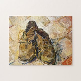 A Pair of Shoes Vincent van Gogh fine art painting Jigsaw Puzzle