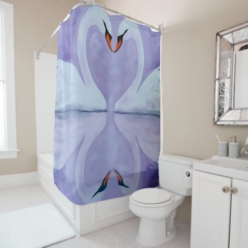 A  pair of swans on the water shower curtain
