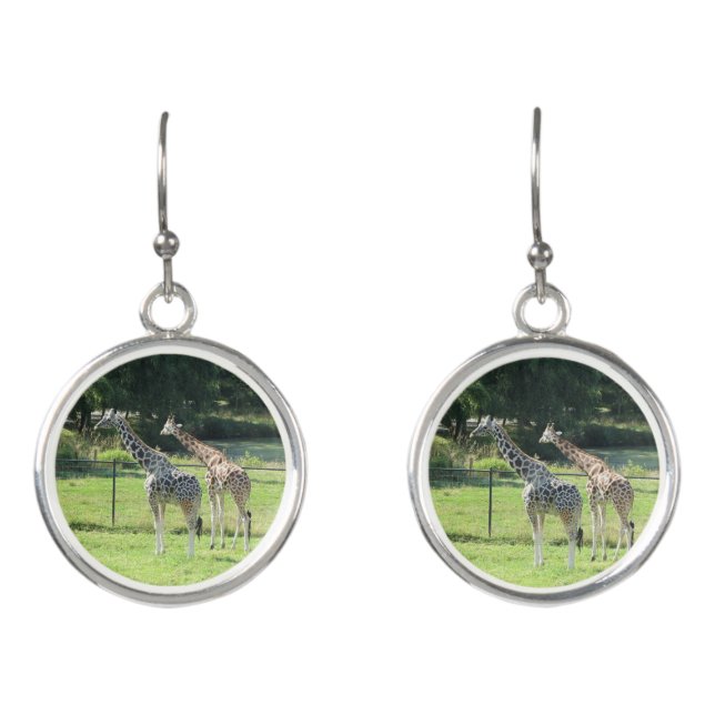 A Pair of Wild Giraffes Earrings (Front)