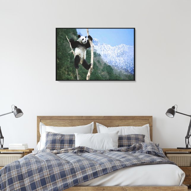 A Panda In a tree  Wrapped Canvas Print (Insitu(Bedroom))
