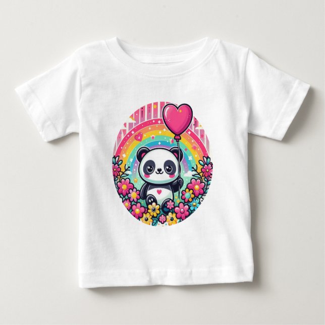 A panda with a heart baby T-Shirt (Front)