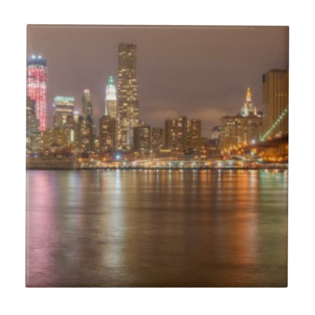 A panorama of the New York City skyline Ceramic Tile (Front)