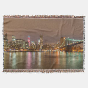 A panorama of the New York City skyline Throw Blanket