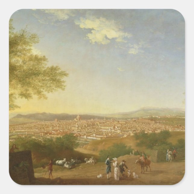 A Panoramic View of Florence from Bellosguardo, 17 Square Sticker (Front)