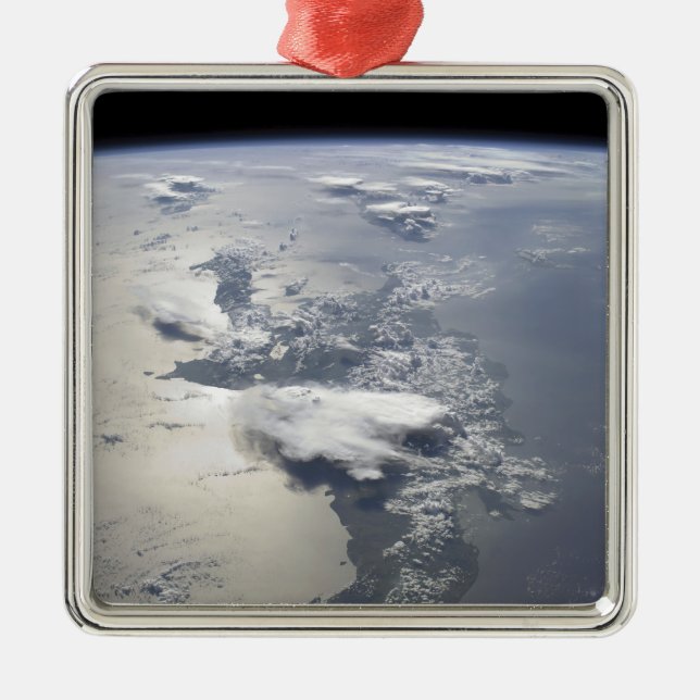 A panoramic view of the island of Hispaniola Metal Ornament (Front)