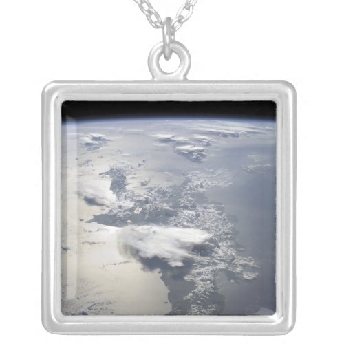 A panoramic view of the island of Hispaniola Silver Plated Necklace