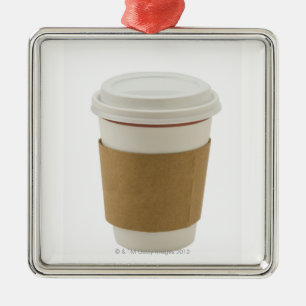 A paper coffee Cup Metal Ornament