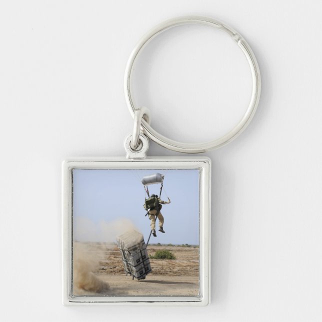 A pararescueman drops into the zone keychain (Front)