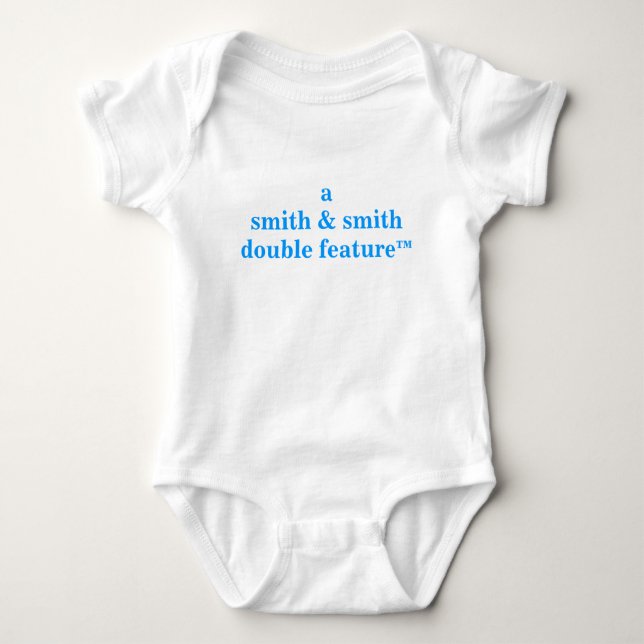 A (Parents Names Here) Double Feature For Twins Baby Bodysuit (Front)