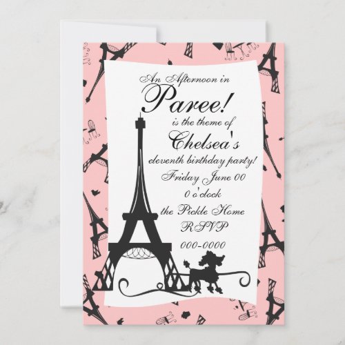 A Parisian Party Personalized Invite