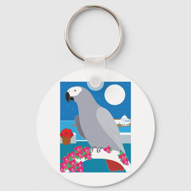 A Parrot in Paradise Keychain (Front)