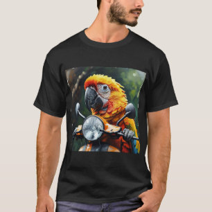 A parrot on a motorcycle T-Shirt