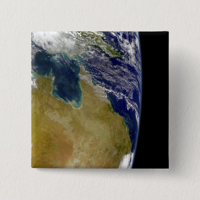 A partial view of Earth showing Australia Button (Front)
